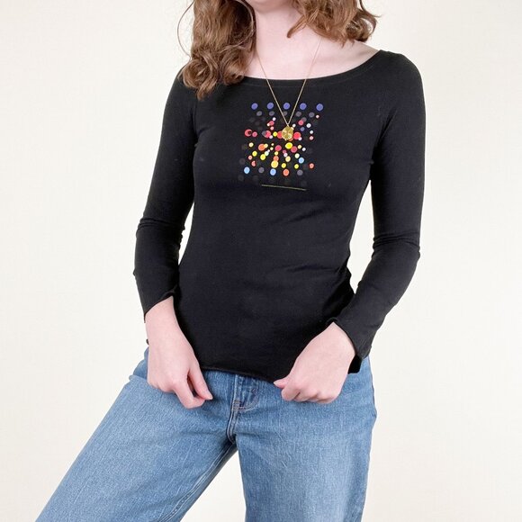 Vintage 90s Y2K Art Museum Long Sleeve Tee Graphic T-Shirt Artsy Salvador Dali - Picture 9 of 9